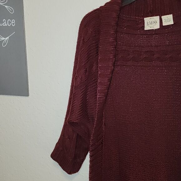 B. MOSS Cardigan Open Sweater Deep Purple - Picture 4 of 5